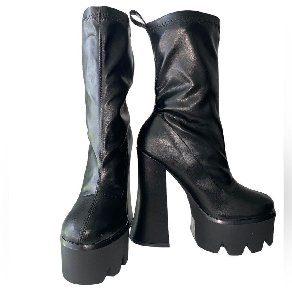 AWANG x Akira Black/Black Flexible Shaft Platform Boots - NWT